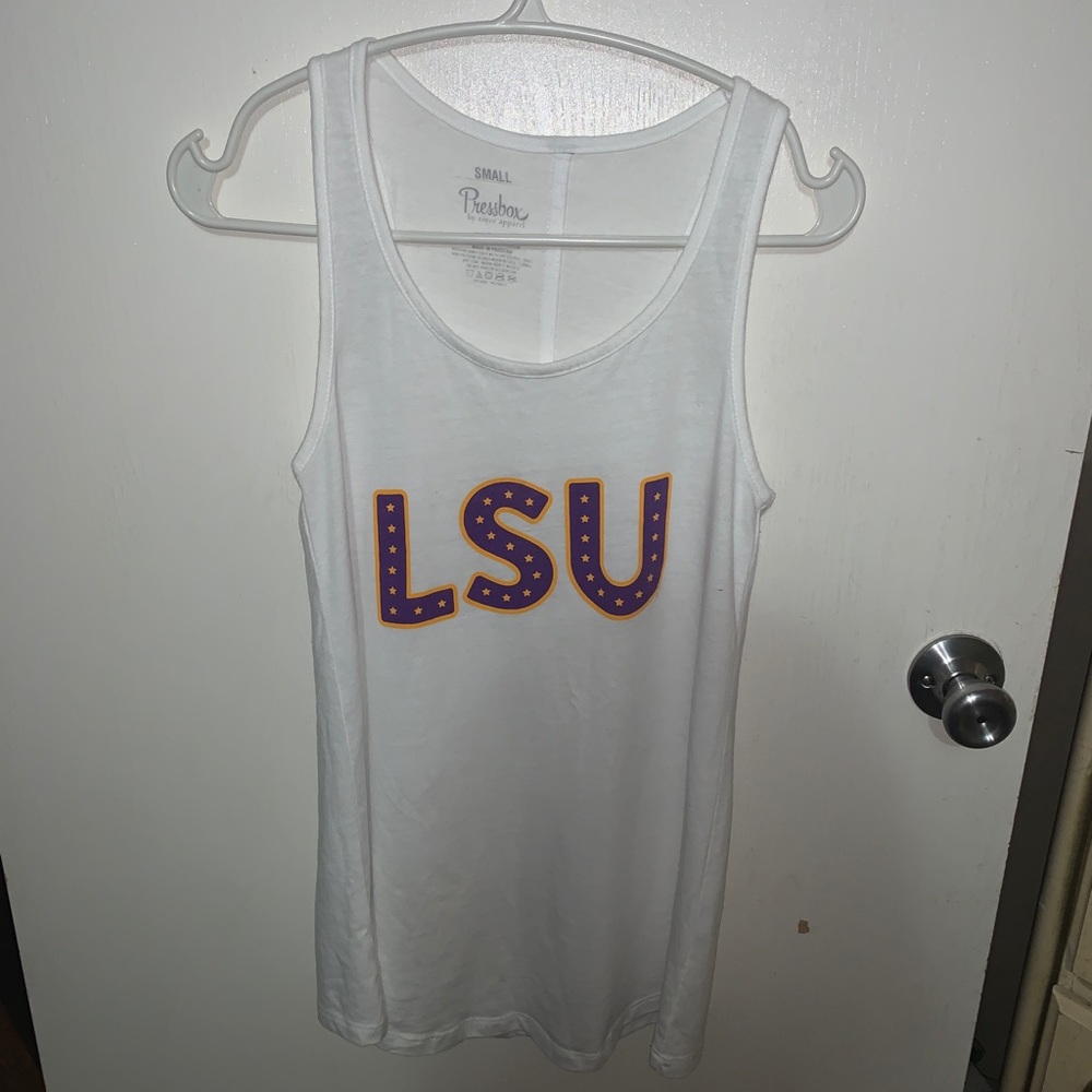 LSU WHITE MUSCLE SHIRT